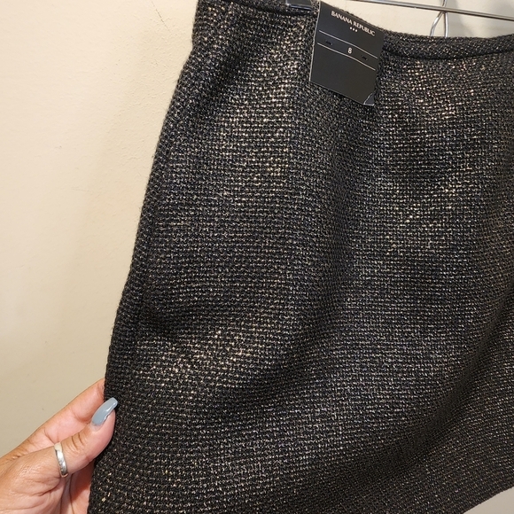 Banana Republic Metallic Tweed Mini Skirt Size 8 NWT - Picture 10 of 13